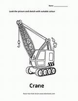 Crane Coloring Worksheet Colouring Vehicles Popular Coloringhome sketch template