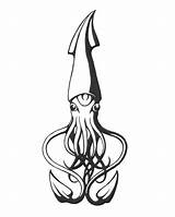 Squid Tattoo Drawing Tattoos Calamar Tatuaje Stencil Giant Designs Grey Ink Animal Sweet Water Static Sketch Octopus Calamares Choose Board sketch template