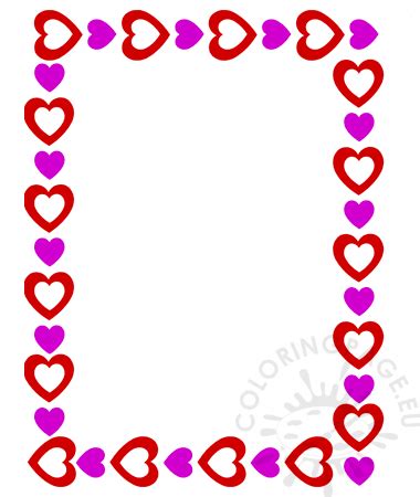 heart border frame printable coloring page