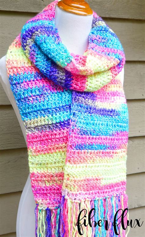fiber flux absolute beginner crochet scarf  crochet pattern video