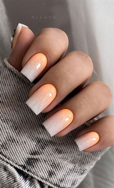 prettiest summer nail designs weve saved shimmery ombre orange nails   wedding