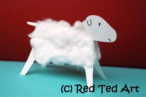 kids crafts cotton wool lambs red ted arts blog