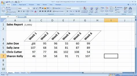 excel formatting tip  angle cells diagonally  excel