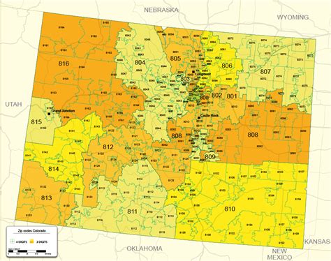 Colorado Zip Code Map United States Map States District