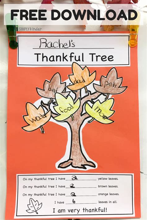 thankful trees thankful tree thanksgiving kindergarten simply