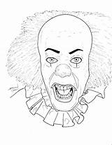 Killer Coloring Clown Pages Printable Scary Color Getcolorings Getdrawings sketch template