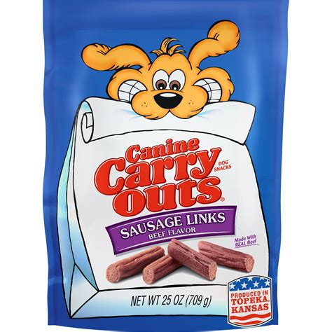 canine carry outs sausage links beef flavor dog snacks  ounce