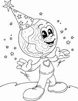 Earth Coloring Birthday Gif sketch template