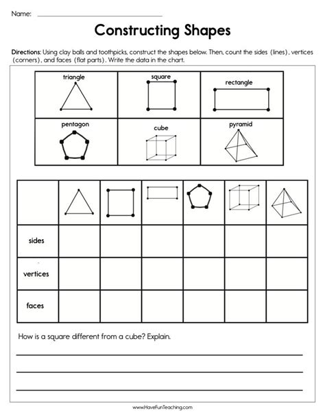 Constructing Shapes Worksheet Have Fun Teaching
