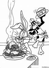 Coloring Pages Bugs Bunny Daffy Duck Spaghetti sketch template