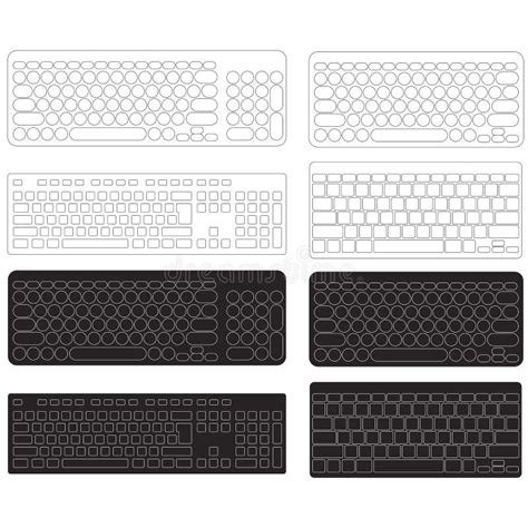 blank button  modern computer keyboard stock illustration
