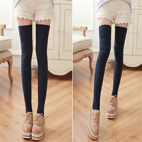 Sexy Warm Cotton Over The Knee Socks Girl Patchwork Thigh High Socks