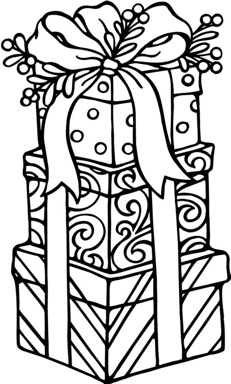 coloring christmas gift box design coloring pages