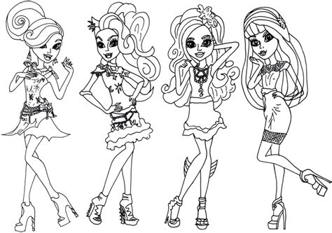 monster high coloring page black carpet frights camera action monster