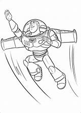 Buzz Lightyear Coloring Pages Printable Toy Flying Story Kids sketch template