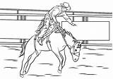 Rodeo Bucking Bronco Sella sketch template