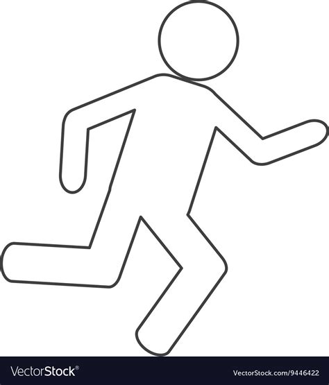 person running outline royalty  vector image