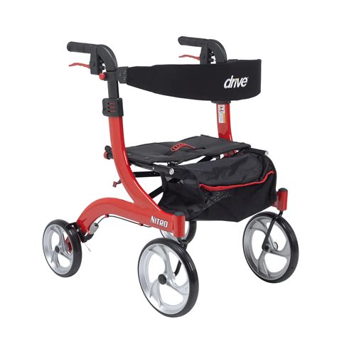 amazoncom drive medical rtl  nitro euro style walker rollator petite red health