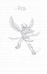 Pit Palutena Icarus sketch template