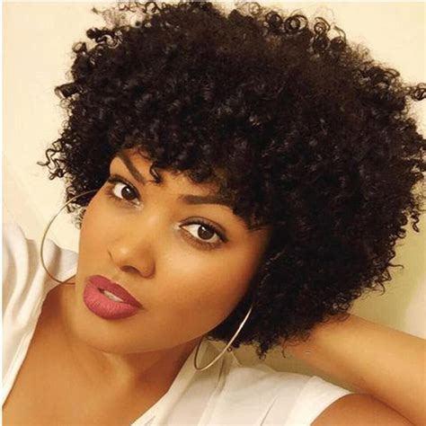 short kinky curly full lace human wig for black woman