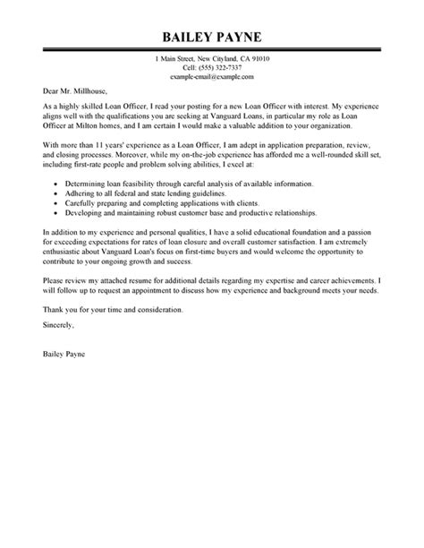 loan officer cover letter examples banking livecareer