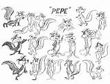 Pepe Model Le Looney Tunes Sheet Characters Sheets Pew Coloring Pages Character Cartoon Classic Warner Animation Cartoons Bros Sketches Toons sketch template