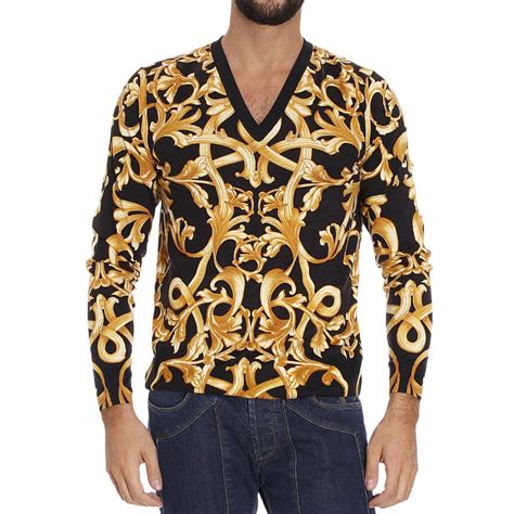 versace outlet  stampa barocco   maglia versace uomo oro maglia versace