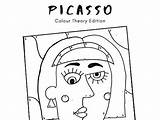 Picasso Numbers Colour Sheet Activity sketch template