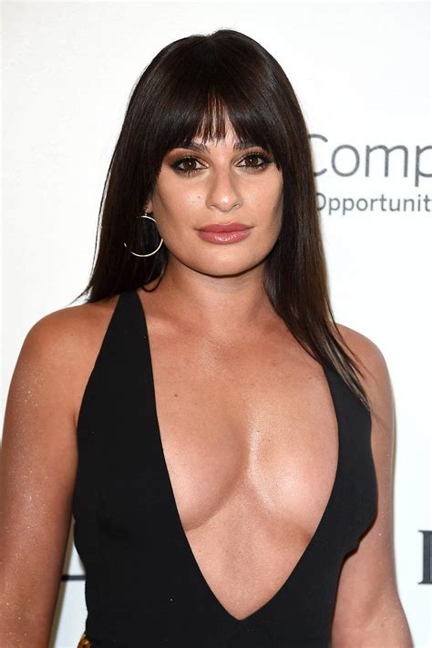 Lea Michele Nip Slip And Deep Cleavage At Oscars Viewing
