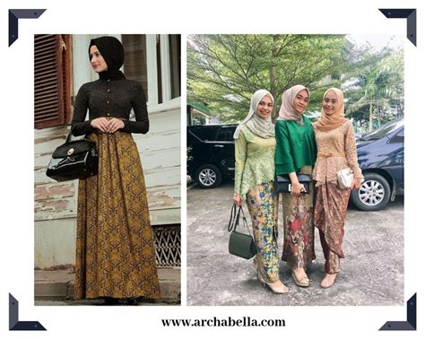 model baju gamis batik kombinasi kain polos  terbaru