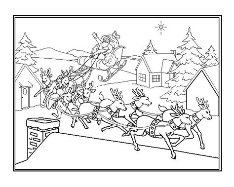 reindeer sleigh coloring pages coloring pages