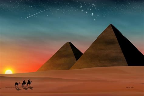egyptian pyramids digital art  john wills fine art america
