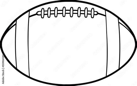 black  white american football ball cartoon illustration stock