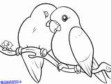 Kissing Lovebirds sketch template