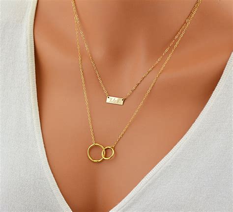 delicate necklace gold personalized necklace tiny bar necklace minimal necklace ros
