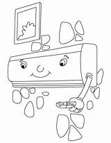 Air Conditioner Coloring Split Drawing Kids Pages Kindergarten Getdrawings sketch template