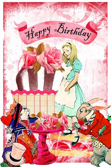 Alice In Wonderland Birthday Card