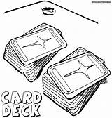 Cards Coloring Pages Deck Template sketch template