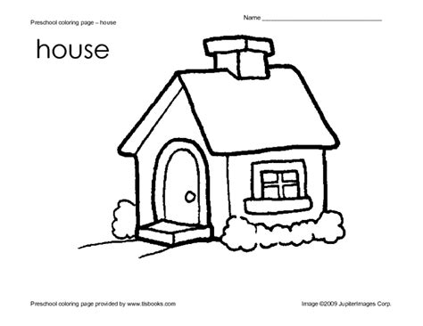 preschool coloring page house worksheet  pre  lesson planet
