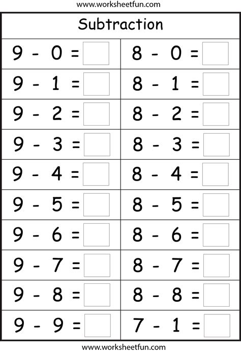 subtraction  worksheets kindergarten addition worksheets math