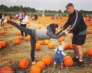 hilaria baldwin   yoga pose   pumpkin patch daily mail