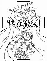 Coloring Easter Pages Risen He Adult Sold Etsy Printable School sketch template