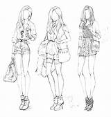 Model Coloring Fashion Pages Color sketch template