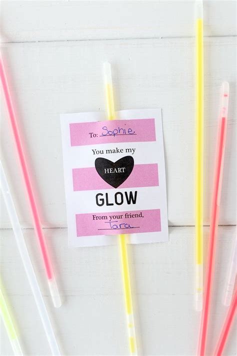 glow stick valentines  printables