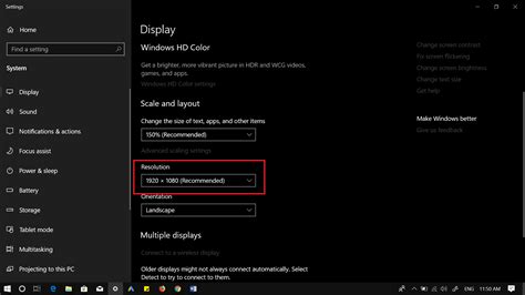 view change display settings  windows  resolution settings