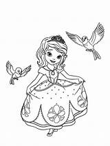 Coloring Sofia Princess Princes Kids Cute Pages Color sketch template