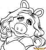 Miss Coloring Pages Piggy Hair Draw Drawing Pig Colouring Kermit Muppets Drawings Kids Step Cartoon Dawn Printable 80s Characters Easy sketch template
