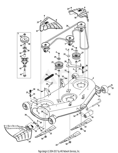 troy bilt aaakq tb  parts diagram  mower deck