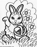 Easter Coloring Pages Bunny Printable Printables Rabbit Cute sketch template