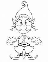 Elf Coloring Color Pages Printable Kids sketch template